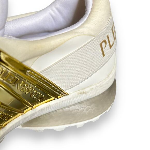 Plein Sport Gold Metallic Lace Up Shoes White Size 37/7 - Picture 13 of 16